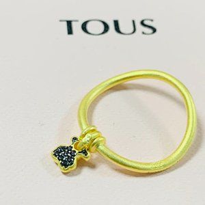 TOUS Ring Silver vermeil Luah bear Ring with quartz Women Jewelry 925 Sliver 56#